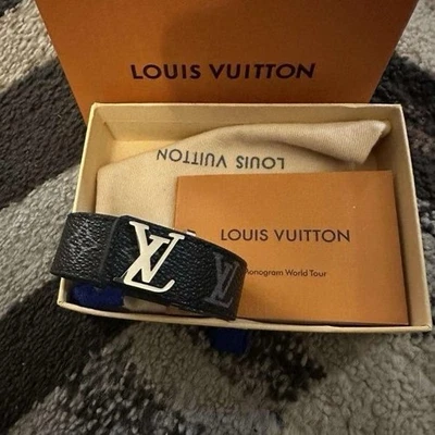 Braccialetto Louis Vuitton Nero e Argento - Immagine 1 di 4