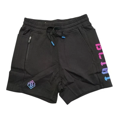 Baseball Lifestyle 101 Diamond Relaxed Fit Sweat Shorts Black/Cotton Candy Sz YL - Image 1 of 4