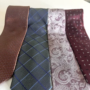 Jos A Bank LOT OF 4 Mens Silk Formal Necktie Tie Brown Green Paisley Purple Geom - Picture 1 of 21