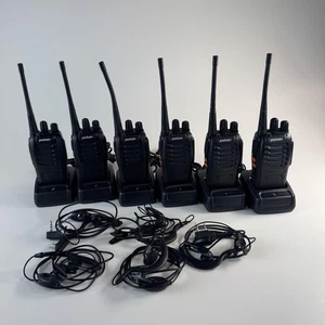 Pxton Funksprechgerät Walkie Talkies 6er Pack schwarz mit Ladegeräten Ohrhörer Kopfhörer - Bild 1 von 6