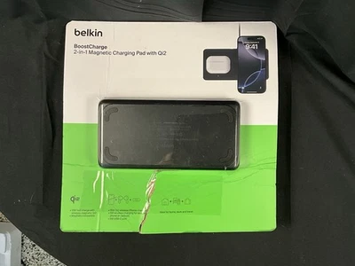 Belkin BoostCharge Pro 2-in-1 Magnetic Charging Travel Pad 15W Qi2 Open Box - Image 1 of 4