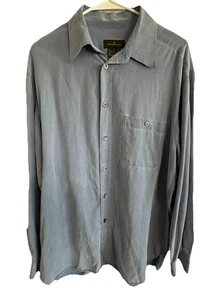 Mens Ermenegildo Zegna Button Down Shirt Blue Vtg  Designer Long Sleeve Large - Picture 1 of 5