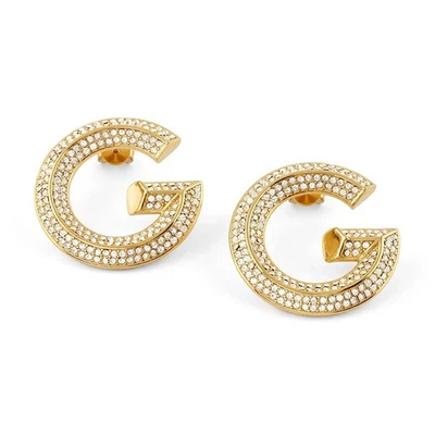 GUESS Schmuck Damen-Ohrringe Creolen Pavé Goldfarben JUBE05434JWYGT/U - Bild 1 von 4