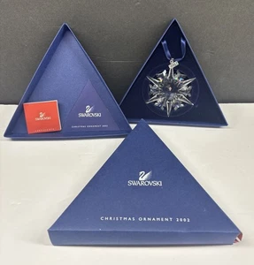 Scatola Decorazione Natalizia Annuale Cristallo Swarovski 2002 Certificato 275013 - Foto 1 di 9