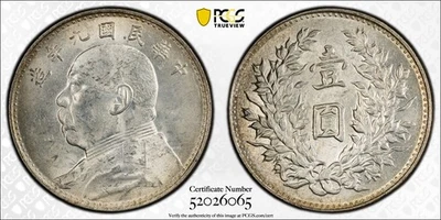 Moneda de dólar de plata 1920 República China DDO 年造 NC Hainan graduación profesional MS63 moneda ESCASA Foto 1 de 4