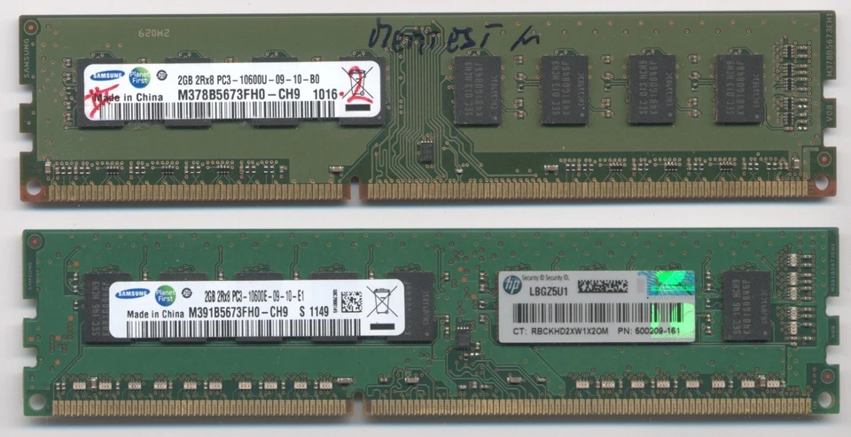 2x 2GB DDR3 PC3-10600 ECC unbuffered - Immagine 1 di 1