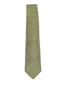 Men’s Tie Brooks Brothers Makers Yellow Blue Striped 100% Silk Tie - Picture 1 of 5