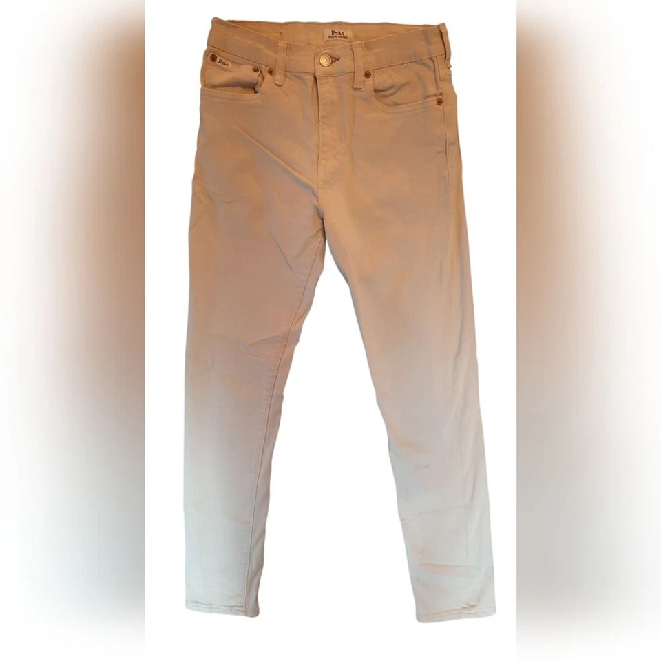 Pantalones de mezclilla Polo Ralph Lauren 16 crema Sullivan ajustados preppy clásicos informales Foto 1 de 4