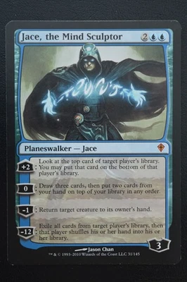 Magic The Gathering MTG JACE, THE MIND SCULPTOR Worldwake LP Lightly Played - Image 1 of 2