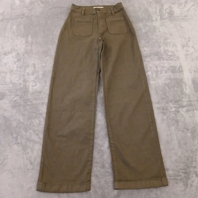 Madewell Pants Womens Size 23 Green Emmett Wide Leg Denim Pockets 25x29 - Image 1 of 4