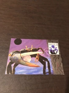 UNPOSTED ART 4 X 6 POSTCARD - CRAB AND MOON - NICK BANTOCK - Picture 1 of 2
