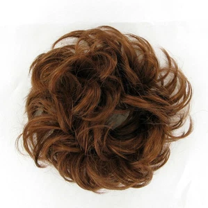 chouchou chignon cheveux châtain doré cuivré ref: 17 en 30 - Picture 1 of 2