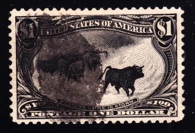 US 292 $1 Trans-Mississippi Used VF-XF w/ PSE Cert - Image 1 of 3