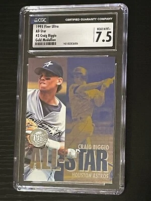 1995 Fleer Ultra All-Star #3 CRAIG BIGGIO 7.5 MINT💎 GOLD MEDALLION ASTROS 🔥 - Image 1 of 2