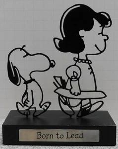 Peanuts Snoopy Lucy "Born to Lead" Hallmark Charles Schultz Line Work - Picture 1 of 7