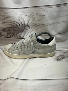 P448 John Glitter Panel Womens Shoes Silver Low Top Trainer Sneakers EU 40 US 10 - Picture 1 of 11