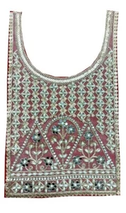 ndian Golden Net Sewing Neck Design Embroidery Neck Patch (Piece 1) - Picture 1 of 4