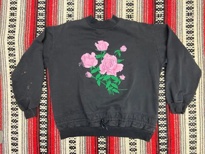 Sudadera De Colección Para Mujer Talla L Ropa Deportiva Arte Ilimitado 1990 Floral Dibujo Parte Inferior Foto 1 de 4