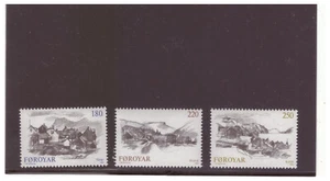 FAROE ISLANDS SC.83-85 1982 VIEW OF GJOGV BY I. REYNI MNH COMP. SET W2PG1 - Picture 1 of 1
