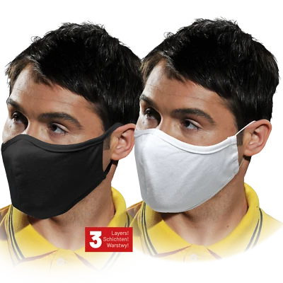 Maske 10 STÜCK Mundschutz Baumwolle Stoffmaske waschbar Behelfsmaske 3-lagig