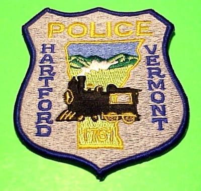 HARTFORD  VERMONT   1761  VT  ( TRAIN ) 4 1/2"  VINTAGE  POLICE PATCH - Image 1 of 2