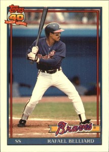 1991 (BRAVES) Topps Traded Tiffany #9T Rafael Belliard