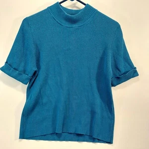 Hillard & Hanson Damen Kurzarm Strickpullover 2X türkisblau - Bild 1 von 2