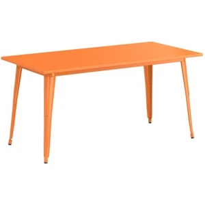 32'' x 63" Rectangular Navy Metal Outdoor Restaurant Patio Table - Cafe Table - Picture 1 of 6