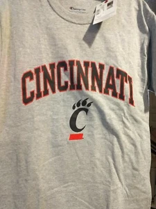 Cincinnati Bearcats Champion Arch Over Logo T-Shirt - Gray.  Sz S - Picture 1 of 2