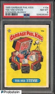 1985 Topps Garbage Pail Kids GPK Stickers-Glossy #10a Tee-vee Stevie PSA 8 NM-MT - Picture 1 of 2