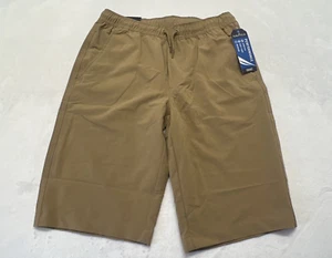 NWT Nautica Boys 14 R School Uniform Performance Tan Khaki Short Elastic Waist - Picture 1 of 9