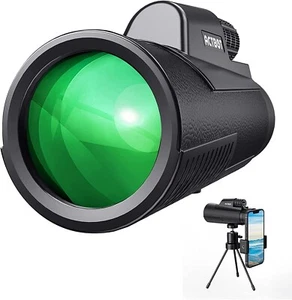Monocular Telescope, ACTBOT 12x50 Waterproof Monoculars with Smartphone Tripod, - Picture 1 of 7