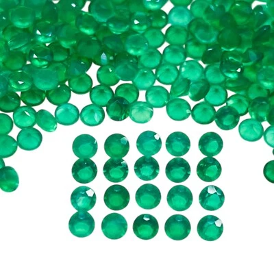 Lote de 50 piedras preciosas sueltas calibradas corte diamante redondo ónix verde natural de 2,5 mm Foto 1 de 4