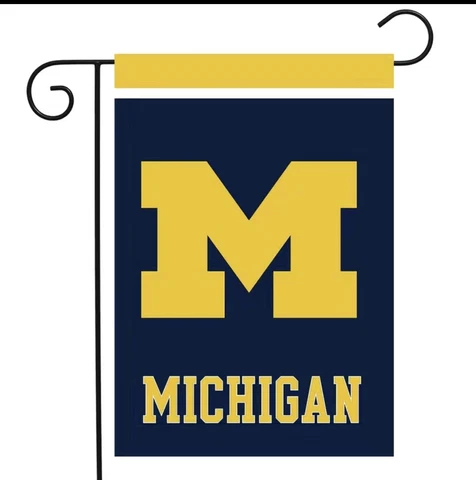Michigan Wolverines Garden Flag College Garden Flag & Yard Banner Double Sided Cover