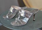 CHRISTIAN DIOR Silver Sandals Heels Size 6 1/2