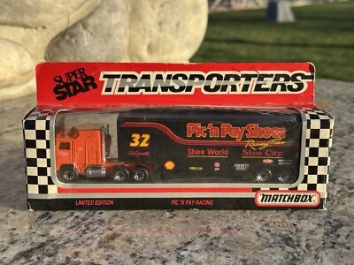 Matchbox Super Star Transporter 32 Pic'n Pay Shoes 93 Racing Dale Jarrett Signed - Image 1 of 4