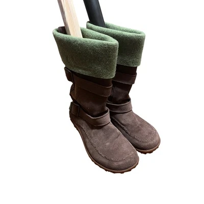 Botas de invierno Salomon Ruby para mujer marrón gamuza verde forradas de lana talla 8 Foto 1 de 4