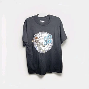 Disney Kingdom Hearts T-Shirt Black Size Large Round Purple Graphic Print Game - Picture 1 of 8