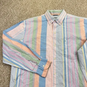 IZOD Saltwater Button Down Shirt Mens Size Large Multicolor Stripe Long Sleeve - Picture 1 of 13