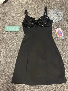 Vestido negro Johnny Wujek + J C Penny para mujer talla XS fiesta de regreso a casa - Imagen 1 de 7