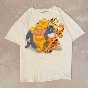 Vintage Winnie The Pooh T-Shirt L Men's Light Grey Cartoon - Picture 1 of 6