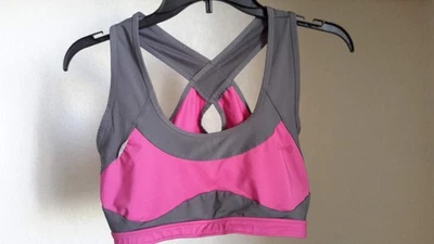 Sujetador deportivo sin relleno USA PRO para mujer talla 10 rosa/gris usado Foto 1 de 4