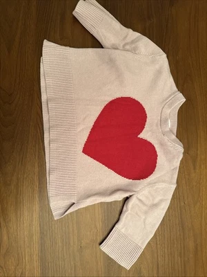 Suéter Gap Baby Heart - Talla 18-24 Meses - Rosa y Rojo Foto 1 de 3