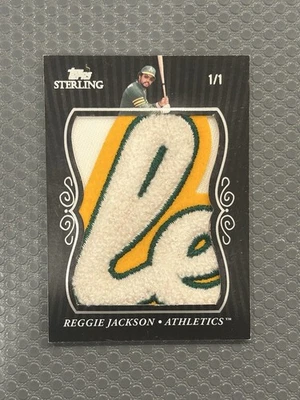 2008 Topps Sterling Jumbo Patch Reggie Jackson 1/1 SICK Game Used Logo 1 OF 1 - Image 1 of 2