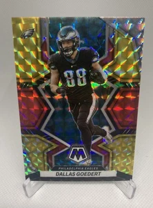 2022 Panini Mosaic Dallas Goedert Mosaic Choice Fusion Red and Yellow #/80 - Picture 1 of 2