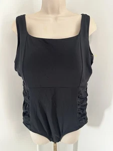 Lands' End Women's Plus Swimsuit Size 20W Black NWOT side rouching - Picture 1 of 6