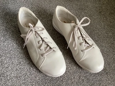 Ladies Skechers Go Step Air Off White Leather Lace Up Shoes Size UK 8 VGC - Image 1 of 4