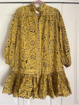 Mini Vestido Zimmermann Lulu Cintura Caída - Talla 3 - Amarillo Foto 1 de 4