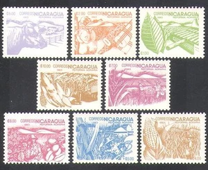 Nicaragua 1983 Farming/Cattle/Rice/Tobacco/Cotton/Bananas/Coffee/Crops 8v n37982 - Picture 1 of 1