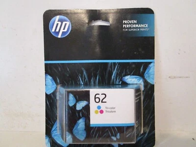 HP 62 Original Ink Cartridge - Tri-color Color (CH562WN) Expired October 2024 - Image 1 of 2